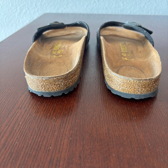 Birkenstock Madrid Slide Sandals Size 41 US 10 Narrow Black Adjustable Strap - Picture 5 of 11